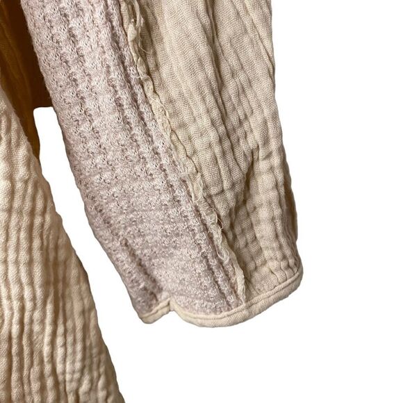 PROMESA Crinkle Cotton Henley Tunic Mini Dress Size Medium - Picture 6 of 9